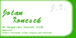 jolan koncsek business card